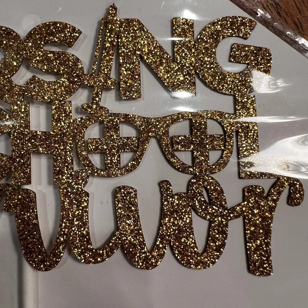 Unbranded Cake Topper Nursing Student Gold New Nursing School Survivor Glitter